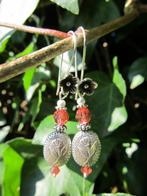 Oorbellen Padparadscha Tulip kraal ovaal-swarovski kristal z, Ophalen, Nieuw, Overige materialen