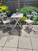 Bistro setje White wash, Tuin en Terras, Ophalen, Gebruikt, Overige materialen, 2 zitplaatsen