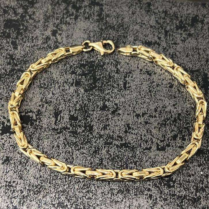 14k gouden armband koningsschakel model italy, Sieraden, Tassen en Uiterlijk, Armbanden, Ophalen of Verzenden