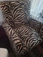 2 x zebra lounge chair,zachte stof mogen perset en hocker 60, Ophalen, Gebruikt, Eenpersoons, 75 tot 100 cm