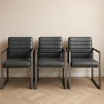 Antraciet eetkamerstoelen 4 stuks. Netjes, Ophalen of Verzenden, Zo goed als nieuw, Metaal, Grijs