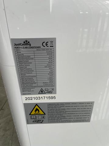JUSTCOOLING MOBIELE SMART AIRCO 7000BTU (WIFI) beschikbaar voor biedingen