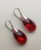 Oorbellen Swarovski kristal NIEUW goud zilver ketting parel, Met kristal, Hangers, Nieuw, Ophalen of Verzenden
