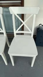 Witte Ingolf Ikea Stoelen - 4 stuks, Huis en Inrichting, Stoelen, Ophalen, Gebruikt, Wit, Vier