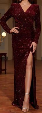 Super elegante bordeaux gala jurk/ abiye, Kleding | Dames, Jurken, Maat 38/40 (M), Ophalen of Verzenden, Zo goed als nieuw, Rood
