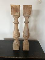 Houten robuuste kandelaar groot 74 cm 2 stuks, Ophalen