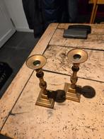 stel koperen antieke kaarsen kandelaars 2 stuks, Antiek en Kunst, Ophalen, Koper of Brons