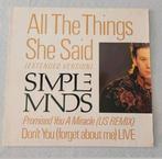 Lp maxi single simple minds all the things she said, Ophalen of Verzenden, Zo goed als nieuw