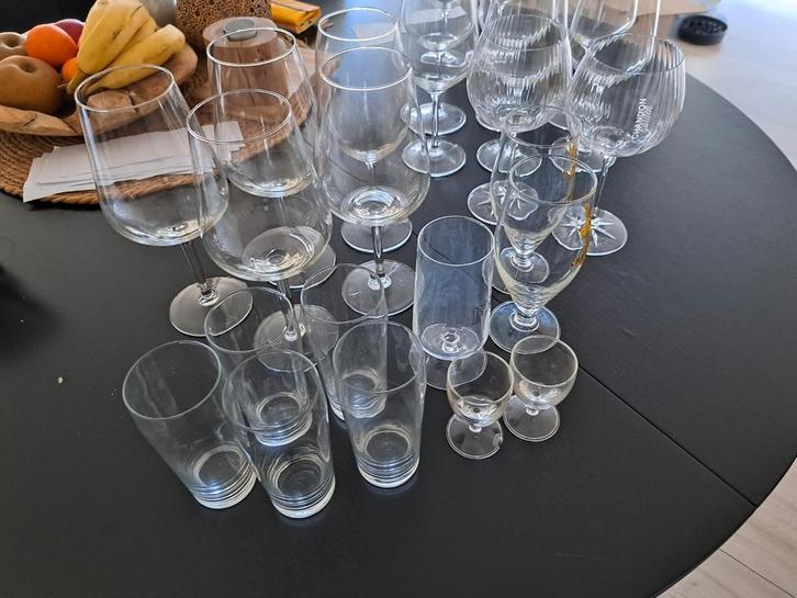 Diverse Glazen Collectie, Huis en Inrichting, Keuken | Servies, Gebruikt, Glas of Glazen, Effen, Glas, Ophalen of Verzenden