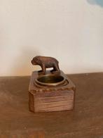 Zwarte woud beer houtsnijwerk asbak hout, Verzenden