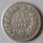 Wilhelmina 25 Cent 1894 Zilver Zeldzaam, Verzenden, Zilver, 25 cent, Koningin Wilhelmina
