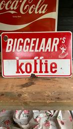 Emaille reclamebord Biggelaar koffie, Ophalen of Verzenden, Gebruikt, Reclamebord