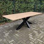Eettafel met stalen poot | Eikenhout | op maat, 50 tot 100 cm, Nieuw, Industrieel, Rechthoekig