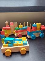 houten trein en blokjes, Kinderen en Baby's, Speelgoed | Houten speelgoed, Gebruikt, Ophalen