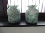 2 decoratie vazen kunstmarmer look, Overige kleuren, Ophalen of Verzenden, Minder dan 50 cm, Glas