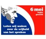Pim Fortuyn vlag (150 x 0.92) ''6 mei tegen geweld'', Ophalen of Verzenden