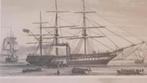 Staalgravure uit 1870 seewesen bl. 9 brockhaus atlas, Ophalen