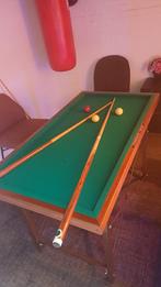 Biljarttafel met Cues en ballen 3x kleine 3 grote ballen, Ophalen, Gebruikt, Biljarttafel