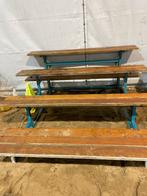 Mobiele Houten Tribune, 4 lagen, Huis en Inrichting, Ophalen, Gebruikt, Blauw, Vijf, Zes of meer stoelen