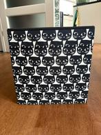 Ikea opbergmand met zwarte katten, Huis en Inrichting, Woonaccessoires | Schalen en Manden, Ophalen, Vierkant, Mand