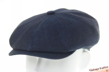Paperboy pet Hatline Wine navy blauw linnen katoen mix 55 =S beschikbaar voor biedingen