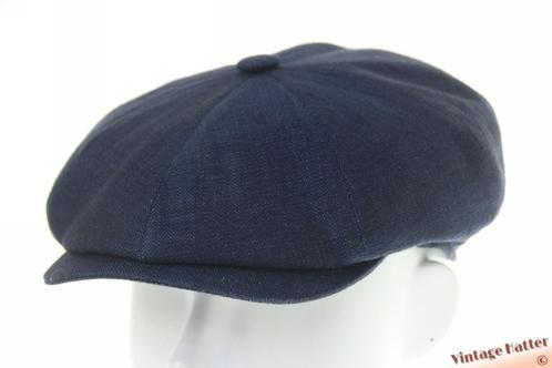 Paperboy pet Hatline Wine navy blauw linnen katoen mix 55 =S, Kleding | Heren, Hoeden en Petten, Nieuw, Pet, 57 cm (M, 7⅛ inch) of minder