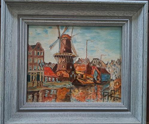 De Windmolen van Amsterdam naar Monet uit 1872, Antiek en Kunst, Kunst | Schilderijen | Klassiek, Ophalen of Verzenden
