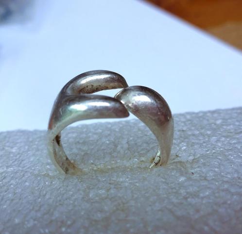 835 Zilveren ring voorkant iets open 3 lobbig, Sieraden, Tassen en Uiterlijk, Ringen, Gebruikt, Dame, 17 tot 18, Zilver, Zilver
