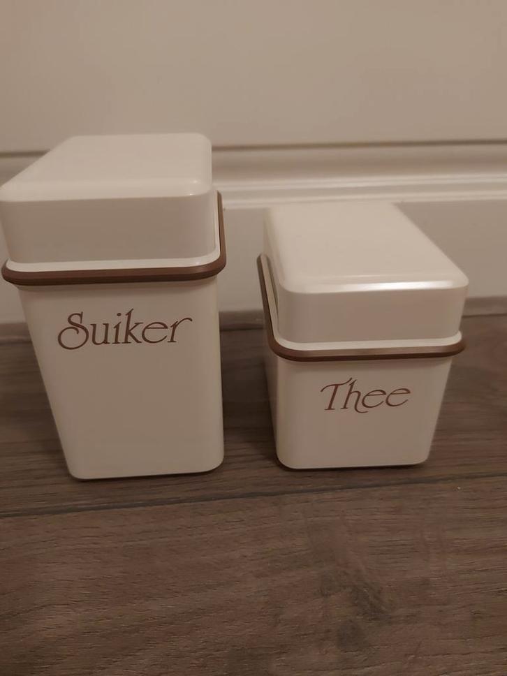 Bewaardoosjes /voorraadbussen Suiker en Thee merk- Coppia, Huis en Inrichting, Keuken | Keukenbenodigdheden, Gebruikt, Ophalen of Verzenden