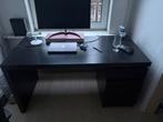 IKEA MALM bureau zwart - gebruikt, Huis en Inrichting, Bureaus, Ophalen, Gebruikt, Bureau