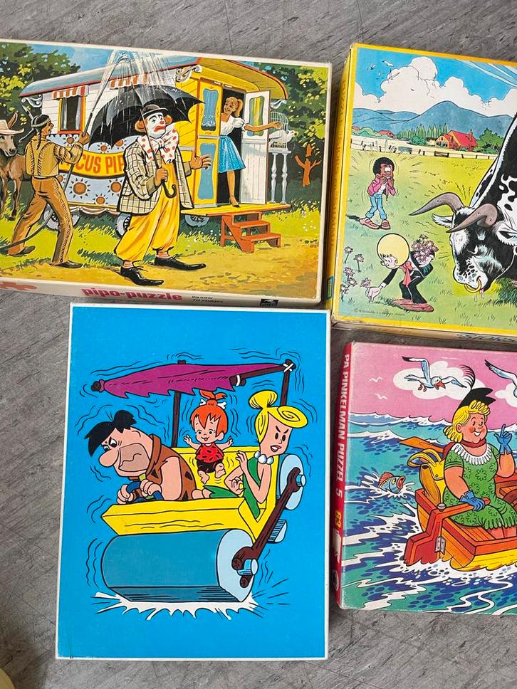 Vintage Puzzels '70 - Sjors, Sjimmie, Flintstones, Pipo, Kinderen en Baby's, Speelgoed | Kinderpuzzels, Gebruikt, 6 jaar of ouder