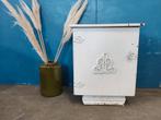 vintage brocante nachtkastje krijtverf opknapper, Huis en Inrichting, Slaapkamer | Nachtkastjes, Ophalen, Gebruikt, Hout, Minder dan 45 cm