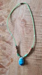 Vintage ketting met scarabee, Ophalen of Verzenden, Overige materialen, Ketting