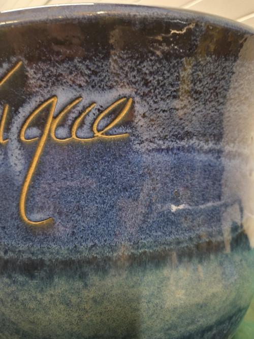 bloempot blauw geglazuurd, Tuin en Terras, Bloempotten, Ophalen of Verzenden, 'T Olde Gre-j, Info@toldegrej.nl, Endepoelstraat 20f Didam