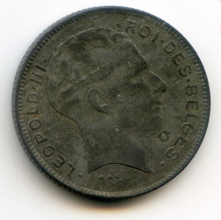 België 5 Francs 1944 Zink Zeldzamer !, Postzegels en Munten, Munten | België, Ophalen of Verzenden