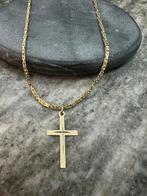 14k gouden koningsketting met kruis | 65 cm, Sieraden, Tassen en Uiterlijk, Kettingen, Verstelbaar, Nieuw, Ophalen of Verzenden