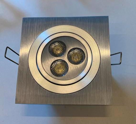 Led spot dimbaar aluminium 3 watt warm wit licht, Huis en Inrichting, Lampen | Spots, Nieuw, Plafondspot of Wandspot, Metaal of Aluminium