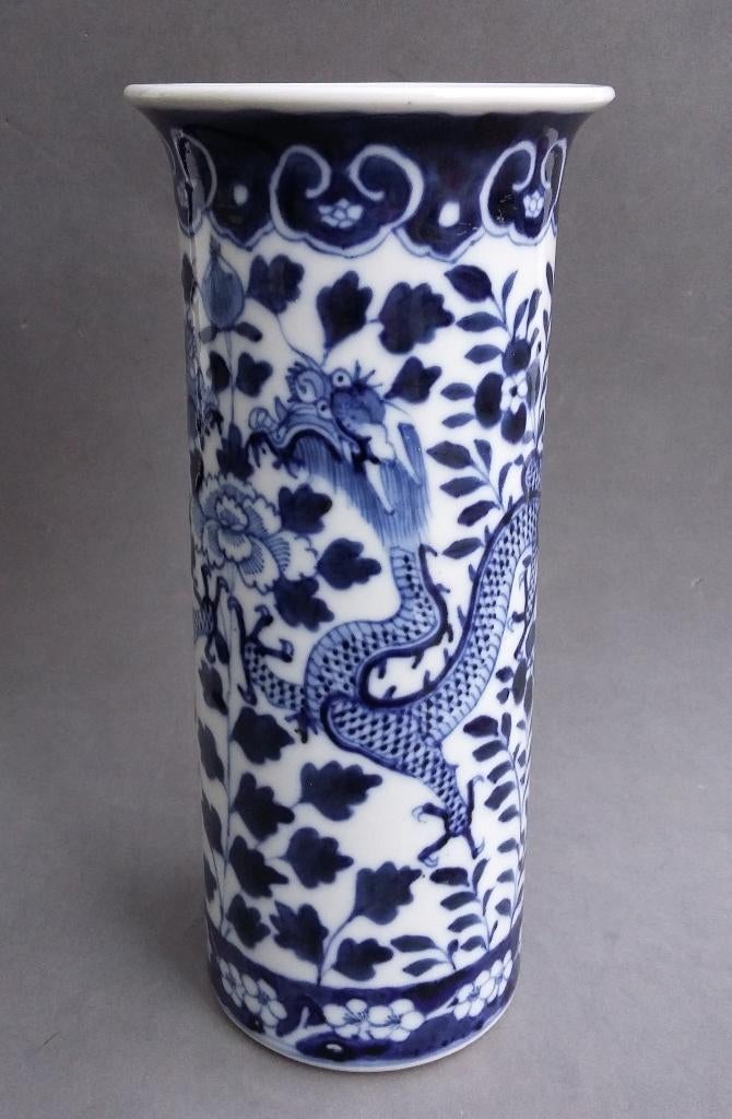 Om 1850-1875 Late Kangxi Porselein Draken Vaas China Chinees, Antiek en Kunst, Kunst | Niet-Westerse kunst, Ophalen of Verzenden