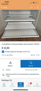 2 uitrekbare schoenenrekken ikea pax kast 100x58, Ophalen, Zo goed als nieuw