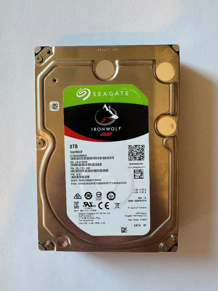 Seagate Ironwolf 8tb NAS HDD - ST80000VN0022, Computers en Software, Harde schijven, Gebruikt, Desktop, HDD, SATA, Ophalen of Verzenden