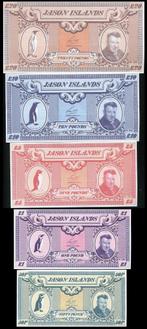 JASON EILANDEN SET 5 STUKS 50 PENCE 1 5 10 20 POND 1979 UNC, Postzegels en Munten, Bankbiljetten | Oceanië, Ophalen of Verzenden