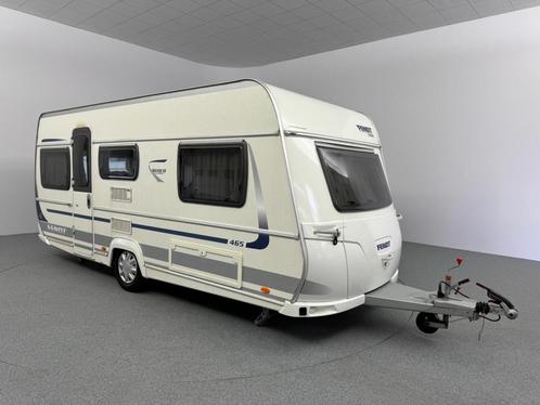 Fendt Bianco 465 TG Mover Bankairco Fietsendrager Luifel, Caravans en Kamperen, Caravans, Bedrijf, Rondzit, Fendt, 2 aparte bedden