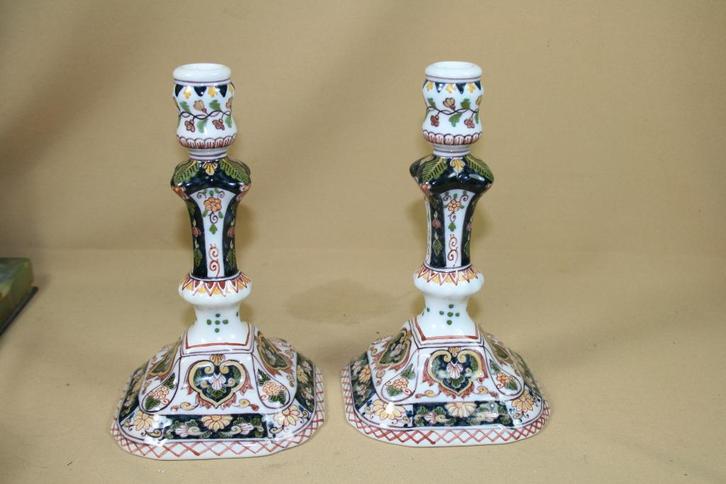 Stel Makkum Tichelaar kandelaars, Antiek en Kunst, Antiek | Keramiek en Aardewerk, Ophalen of Verzenden