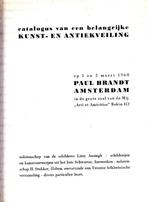 Veilingcatalogus 1960 PAUL BRAND Kunst en Antiekveiling Lizz, Gelezen, Ophalen of Verzenden, Catalogus