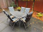 Tuinset met tafel en 6 stoelen van PR-Living, Ophalen, Gebruikt, 6 zitplaatsen, Aluminium