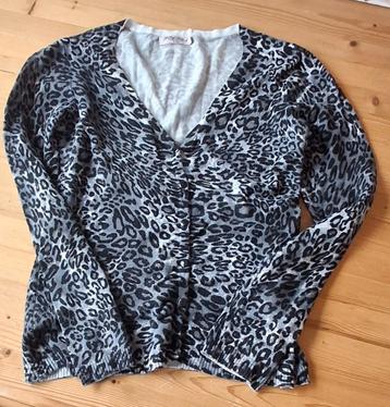 Grijs/zwart dierenprint vestje maat 38  beschikbaar voor biedingen