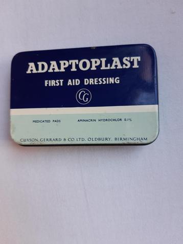 Engels, 1970, oud blikje, pleisters,  Adaptoplast beschikbaar voor biedingen