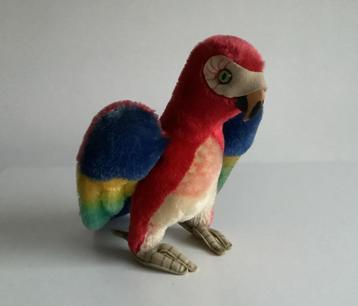 prachtige vintage Steiff papegaai "Lora" met knop en label beschikbaar voor biedingen