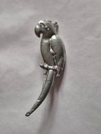 Oude Broche Papegaai, Verzenden, Gebruikt, 4 tot 7 cm, Zilver