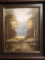 Een mooi schilderij van A.Plasman van een bos met vennetje., Antiek en Kunst, Ophalen of Verzenden
